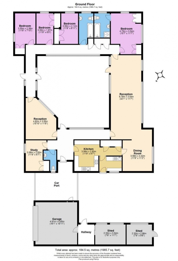 Floor Plan Image for 4 Bedroom Property for Sale in Merle Common Road, Oxted, Oxted