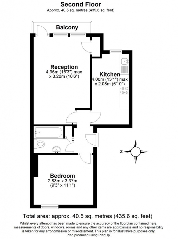 Floor Plan Image for 1 Bedroom Flat to Rent in Ashlake Road, London