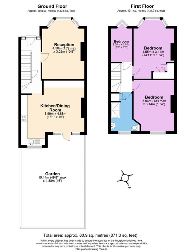 Floor Plan Image for 3 Bedroom Property for Sale in Seely Road, London