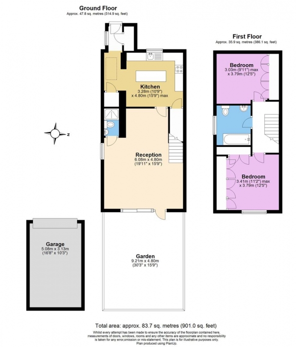 Floor Plan Image for 2 Bedroom Property for Sale in Breech Lane, Walton On The Hill, Tadworth