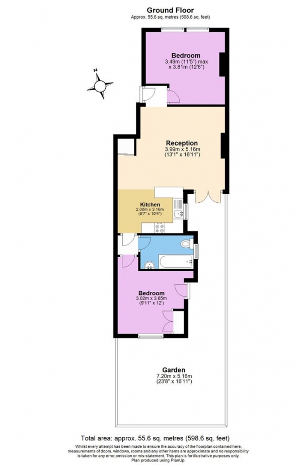 Floor Plan Image for 2 Bedroom Flat to Rent in Cricklade Avenue, Streatham Hill