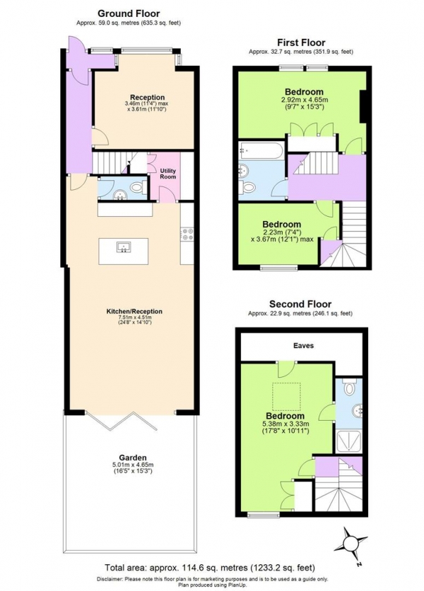 Floor Plan Image for 3 Bedroom Terraced House for Sale in Kenlor Road, London