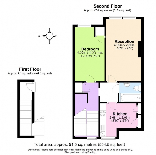 Floor Plan Image for 1 Bedroom Flat to Rent in Ashlake Road, London