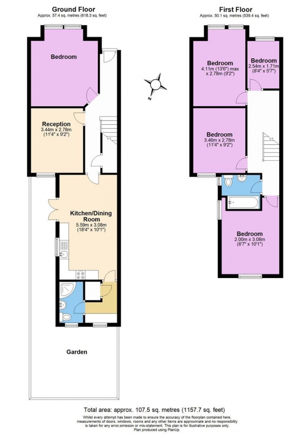 Floor Plan Image for 5 Bedroom Property to Rent in Mellison Road, Tooting,