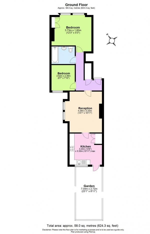 Floor Plan Image for 2 Bedroom Flat for Sale in Gilbey Road, London