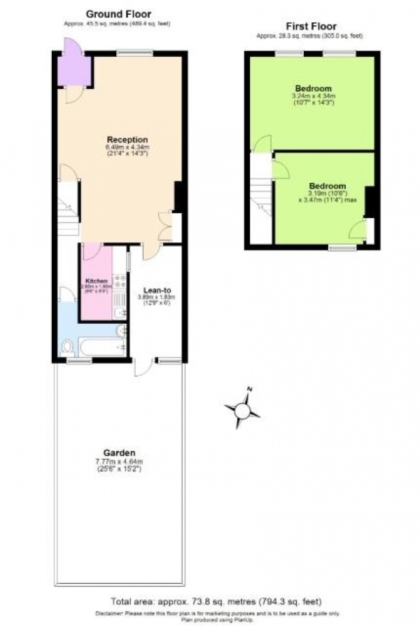 Floor Plan Image for 2 Bedroom Property for Sale in Fountain Road, London