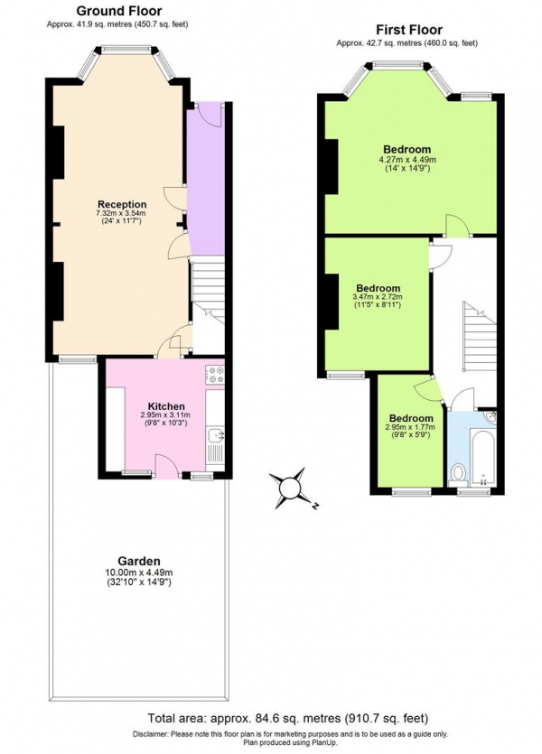 Floor Plan Image for 3 Bedroom Property for Sale in Totterdown Street, London