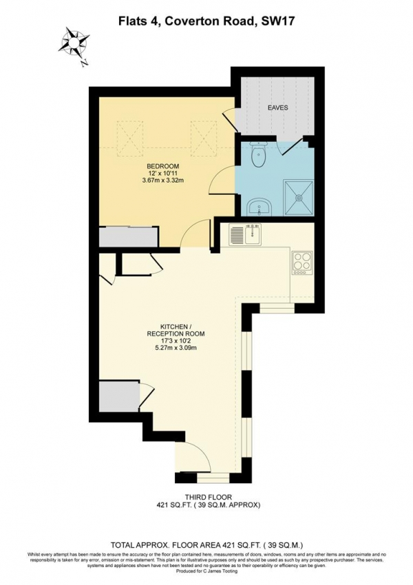 Floor Plan Image for 1 Bedroom Flat for Sale in Coverton Road, London