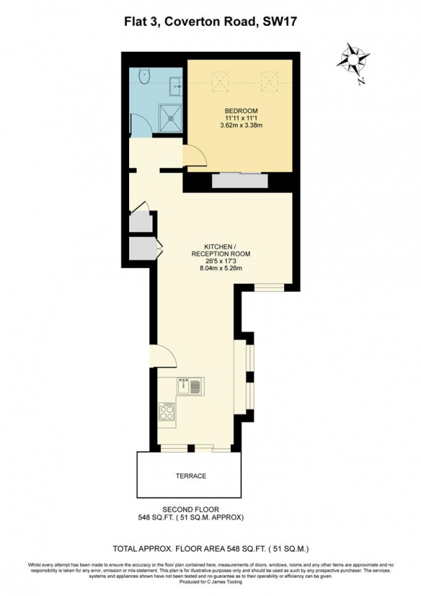 Floor Plan Image for 1 Bedroom Flat for Sale in Coverton Road, London