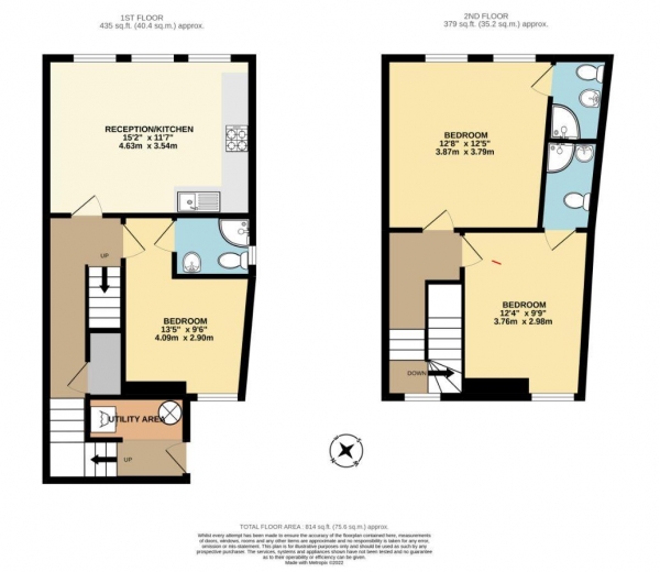 Floor Plan Image for 3 Bedroom Flat to Rent in Tooting High Street,