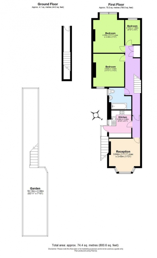 Floor Plan Image for 3 Bedroom Flat for Sale in Aldis Street, London