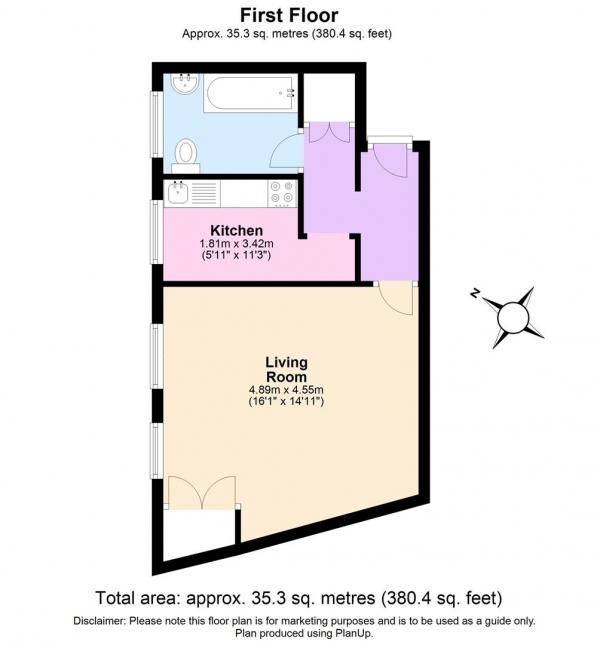 Floor Plan Image for 1 Bedroom Flat to Rent in Terrapin road, London