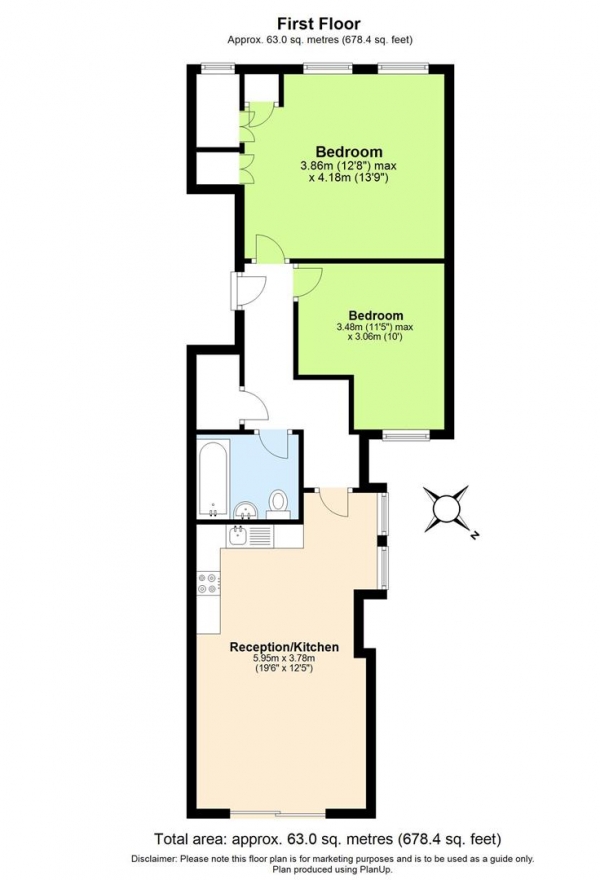 Floor Plan Image for 2 Bedroom Flat for Sale in 20 Coverton road, London