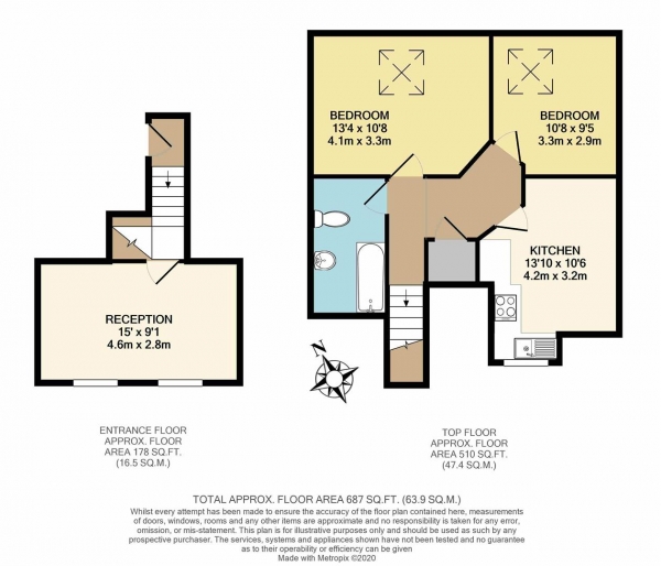 Floor Plan Image for 2 Bedroom Flat for Sale in Longley Road, London