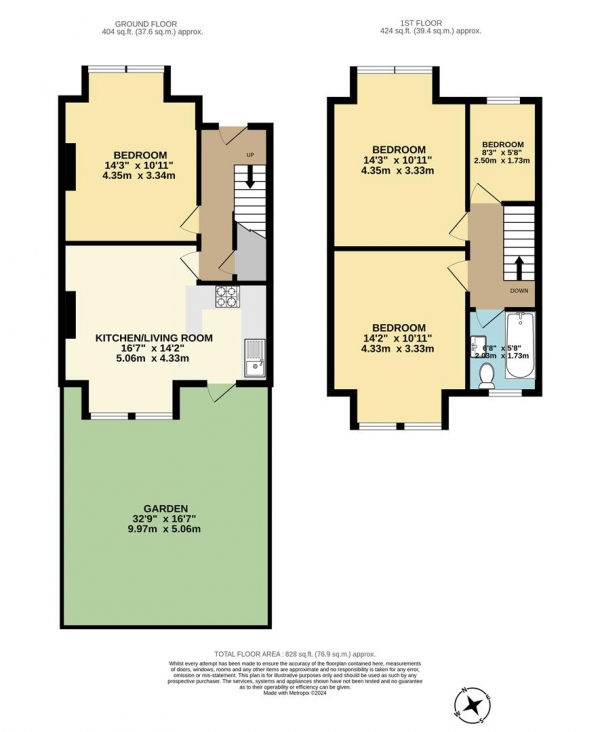 Floor Plan Image for 3 Bedroom Property to Rent in Gatton Road, Tooting, Tooting