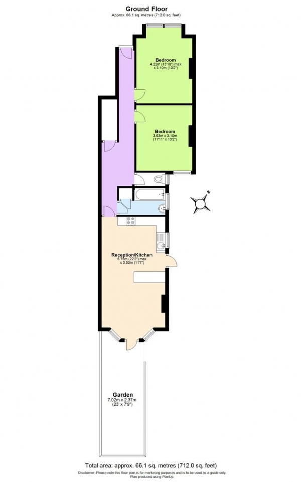 Floor Plan Image for 2 Bedroom Flat to Rent in Maybury Street, London