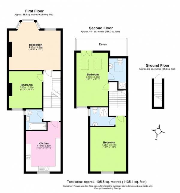 Floor Plan Image for 3 Bedroom Flat for Sale in Vant Road, London