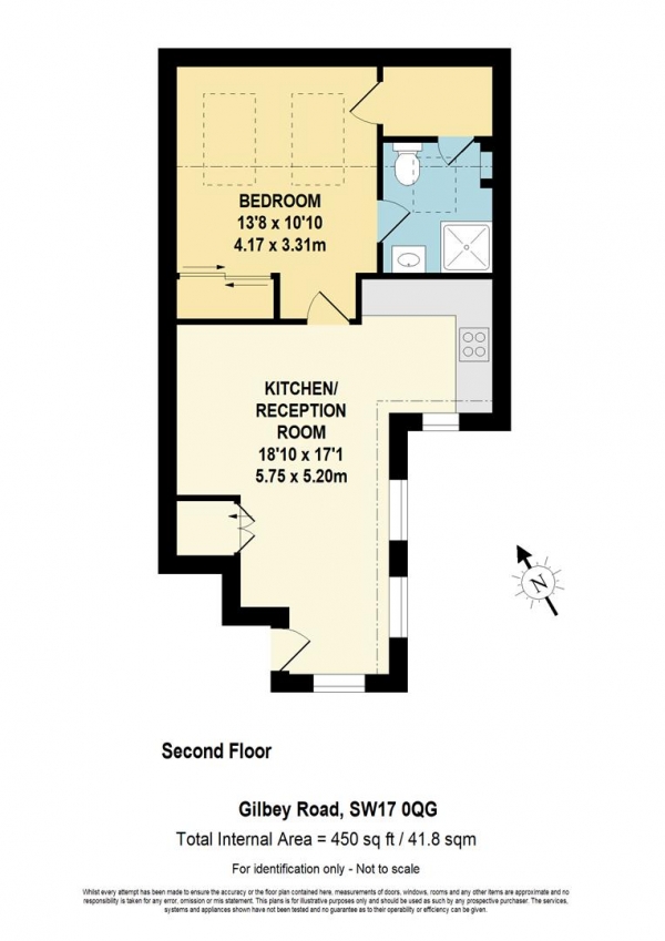 Floor Plan Image for 1 Bedroom Flat for Sale in 52 Gilbey Road, London