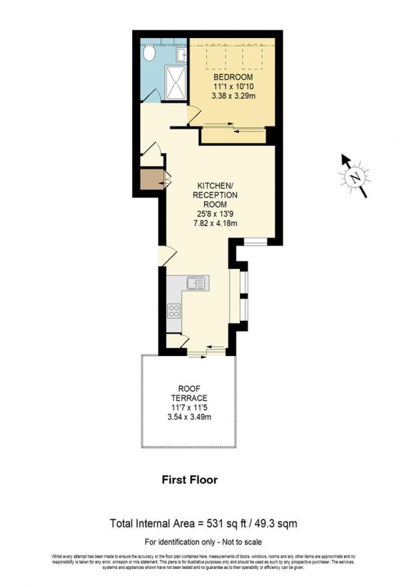 Floor Plan Image for 1 Bedroom Flat for Sale in 52 Gilbey Road, London