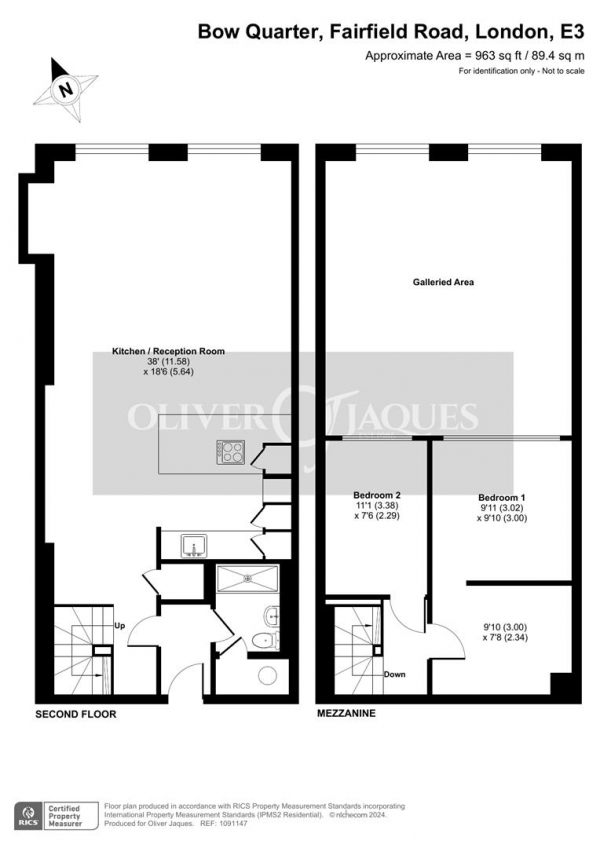 Floor Plan Image for 2 Bedroom Apartment for Sale in Manhattan Building, Fairfield Road, London