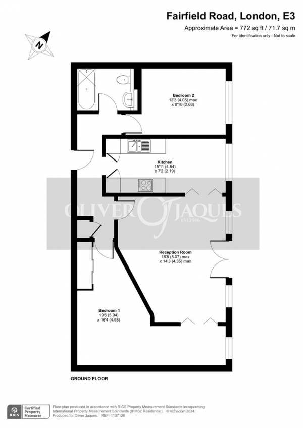 Floor Plan Image for 2 Bedroom Flat for Sale in Park West Building, Bow Quarter