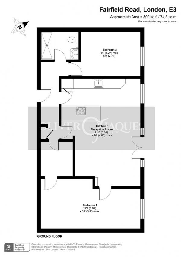 Floor Plan Image for 2 Bedroom Apartment for Sale in Park West Building, Bow Quarter