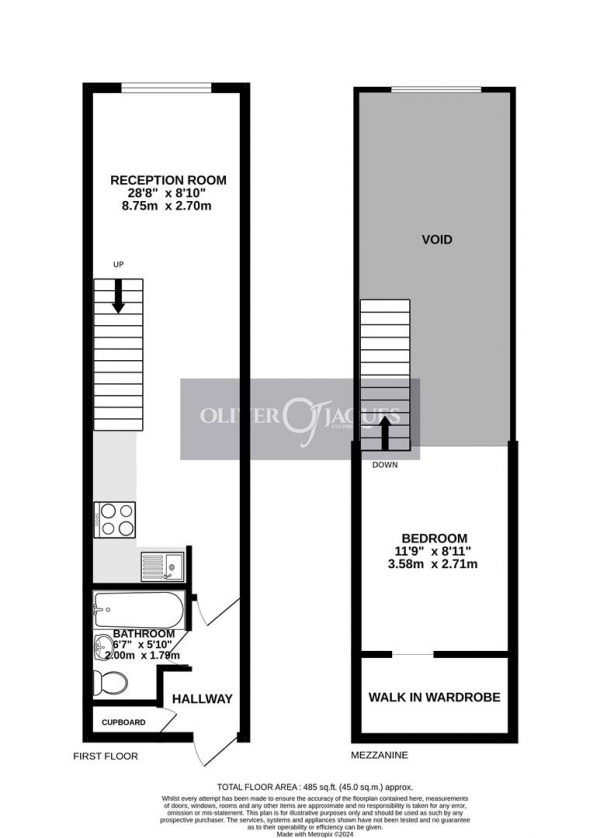 Floor Plan Image for 1 Bedroom Apartment for Sale in Manhattan Building, The Bow Quarter