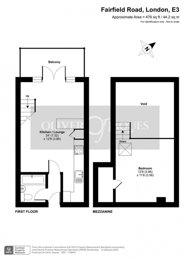 Floor Plan Image for 1 Bedroom Apartment for Sale in Penthouse in Bow Quarter, Lexington Building