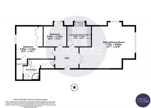 Floor Plan Image for 2 Bedroom Apartment for Sale in Heathlands Court, Teignmouth