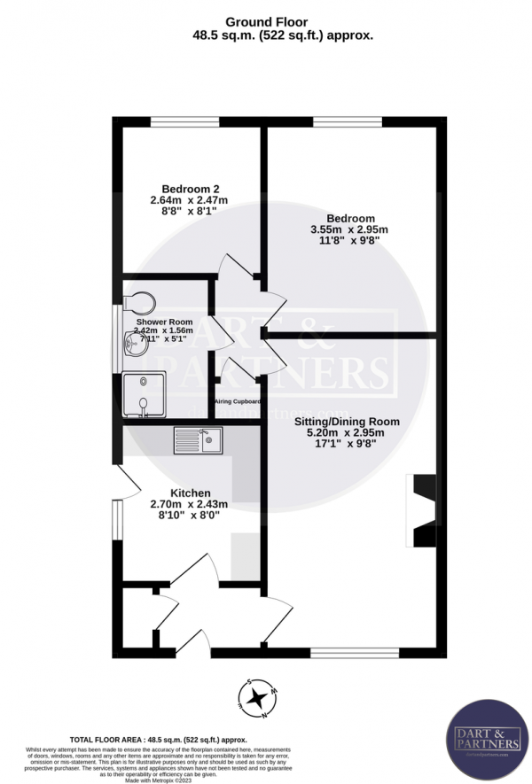 Floor Plan Image for 2 Bedroom Semi-Detached Bungalow for Sale in Bishops Court, Bishopsteignton