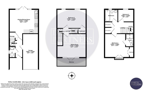 Floor Plan Image for 3 Bedroom Semi-Detached House for Sale in Triumph Place, Teignmouth