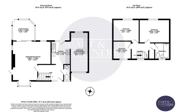 Floor Plan Image for 3 Bedroom Detached House for Sale in Galloway Drive, Teignmouth