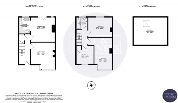 Floor Plan Image for 3 Bedroom Terraced House for Sale in Elm Park, Paignton