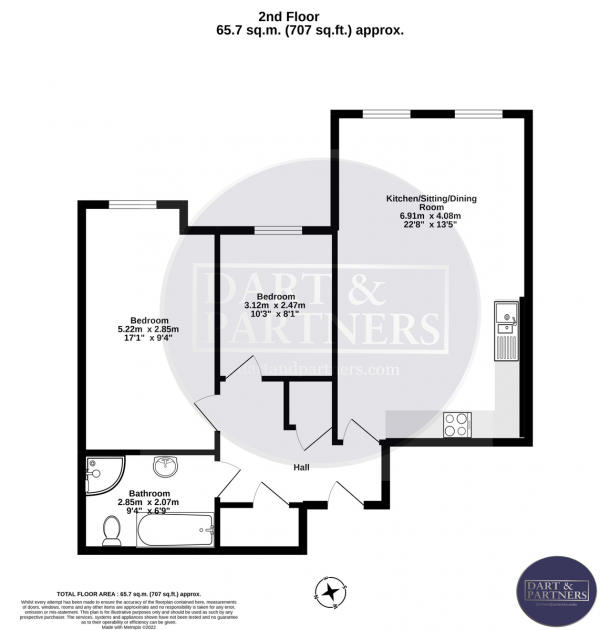 Floor Plan Image for 2 Bedroom Apartment for Sale in Carlton Place, Teignmouth