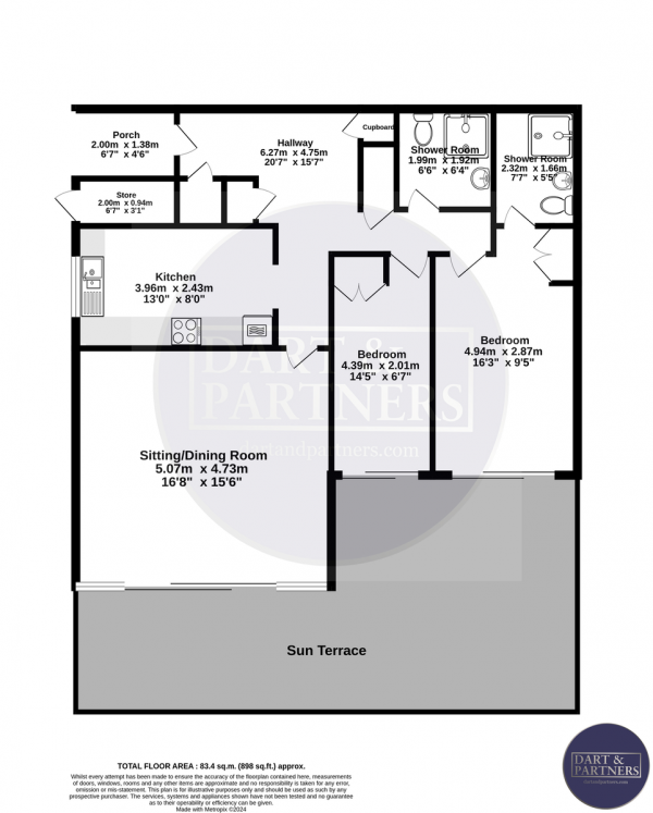 Floor Plan Image for 2 Bedroom Apartment for Sale in Dunmore Drive, Shaldon