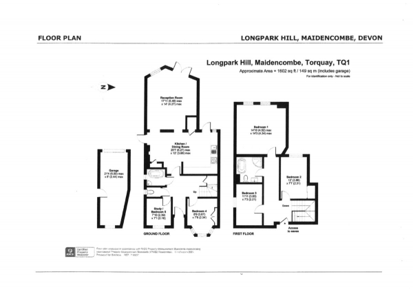 Floor Plan for 5 Bedroom Semi-Detached House for Sale in Longpark Hill, Maidencombe, Torquay, TQ1, 4TL - Offers in Excess of &pound500,000