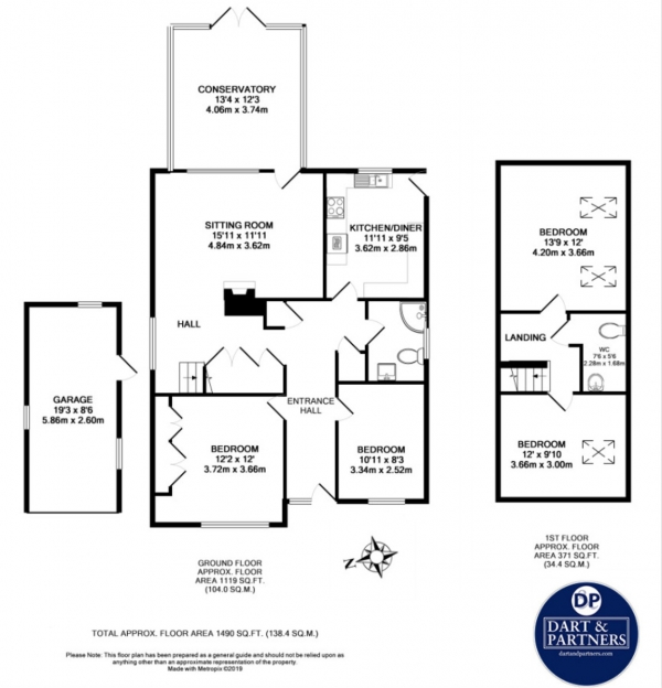 Floor Plan Image for 3 Bedroom Detached Bungalow for Sale in Bishops Avenue, Bishopsteignton