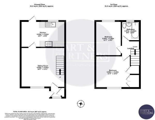 Floor Plan Image for 2 Bedroom Semi-Detached House for Sale in Headway Rise, Teignmouth