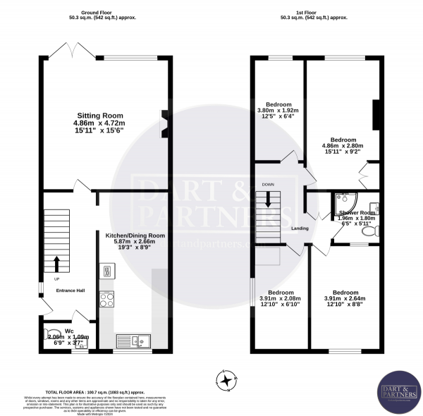 Floor Plan Image for 4 Bedroom End of Terrace House for Sale in Kingsway, Teignmouth