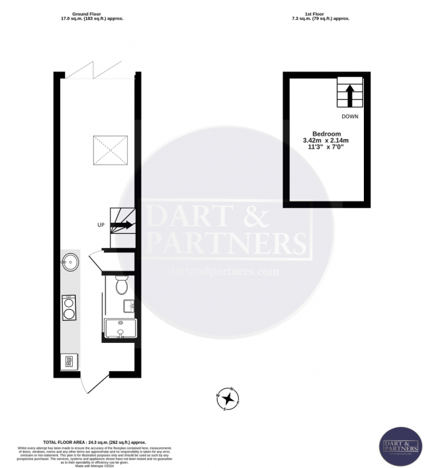 Floor Plan Image for 1 Bedroom Terraced Bungalow for Sale in Strand, Shaldon