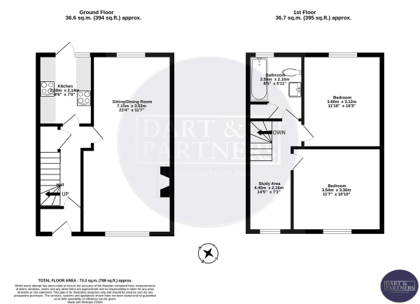 Floor Plan Image for 2 Bedroom Terraced House for Sale in Belgrave Terrace, Teignmouth