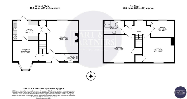 Floor Plan Image for 3 Bedroom Terraced House for Sale in Fourth Avenue, Teignmouth