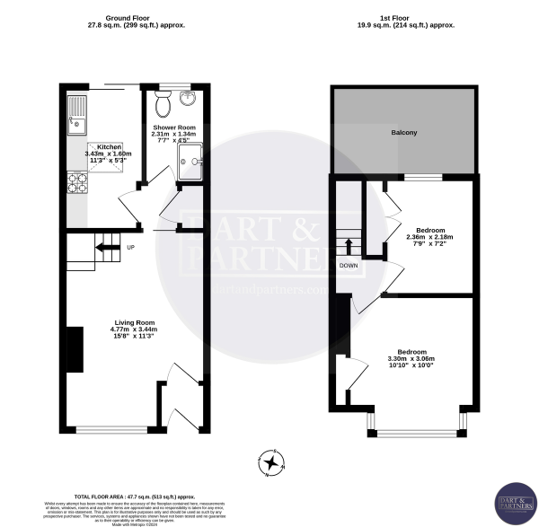 Floor Plan Image for 2 Bedroom Terraced House for Sale in Foresters Terrace, Teignmouth