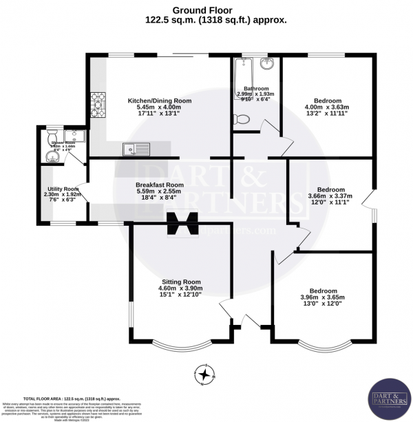 Floor Plan Image for 3 Bedroom Detached Bungalow for Sale in Shaldon Road, Combeinteignhead