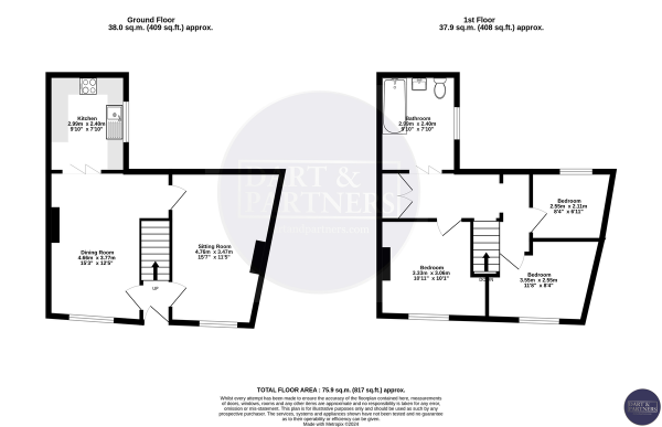 Floor Plan Image for 3 Bedroom Terraced House for Sale in Bitton Park Road, Teignmouth