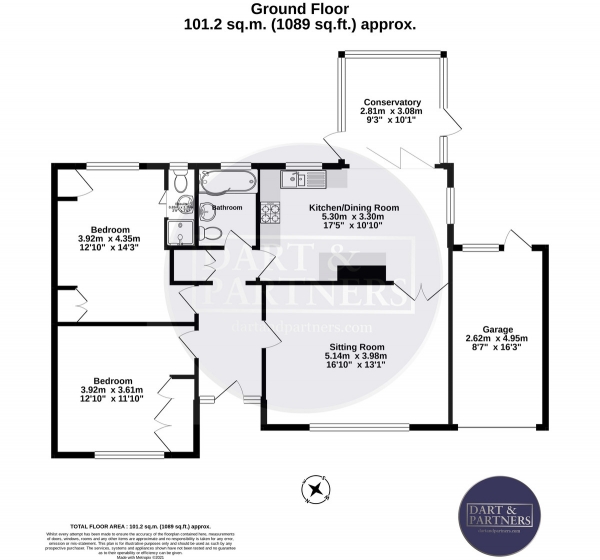 Floor Plan Image for 2 Bedroom Detached Bungalow for Sale in Grange Park, Bishopsteignton