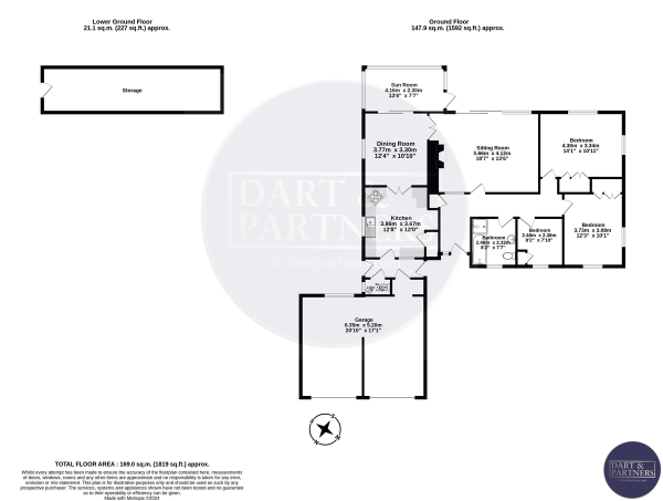 Floor Plan Image for 3 Bedroom Detached Bungalow for Sale in Milford Close, Teignmouth