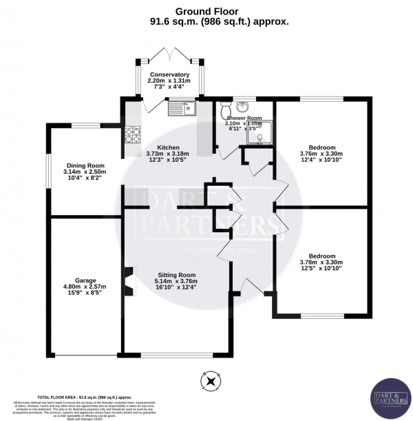 Floor Plan Image for 2 Bedroom Detached Bungalow for Sale in Bishops Avenue, Bishopsteignton