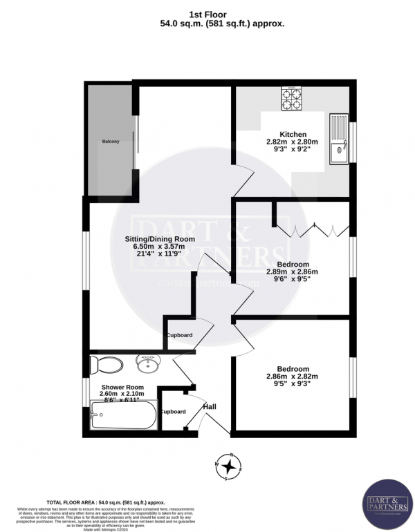 Floor Plan Image for 2 Bedroom Flat for Sale in Falkland Way, Teignmouth