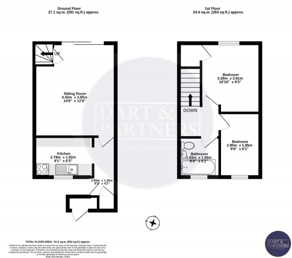 Floor Plan Image for 2 Bedroom Semi-Detached House for Sale in Broadmeadow View, Teignmouth